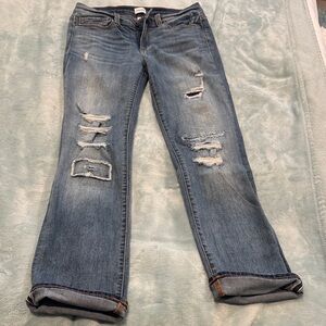 Distressed Blue Boyfriend Jeans for Women